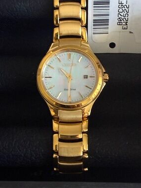 Citizen Gold-Tone Watch with Mother-of-Pearl Dial